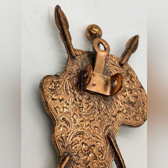 Copper Toned African Elephant Pendant Charm or Brooch Piece - Picture 5 of 16